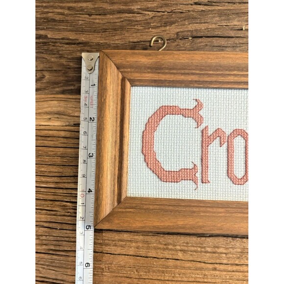 Vintage Cross Stitch "Cross Stitcher" Framed and Completed 13.75X4.75 Inches - Picture 7 of 8